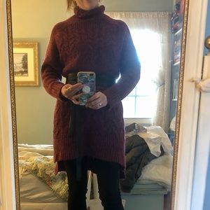 Free People Raspberry Sweater Tunic